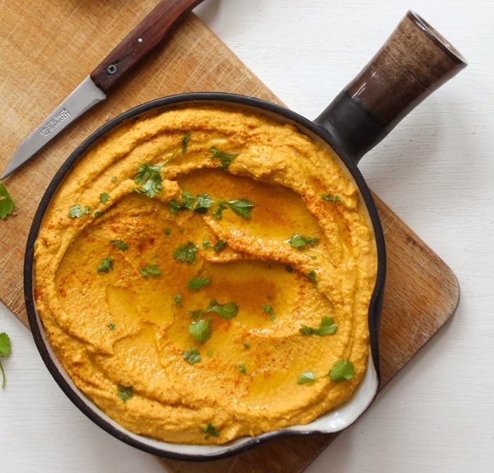 Houmous de carottes rôties/cacahuètes/cumin Ibdg