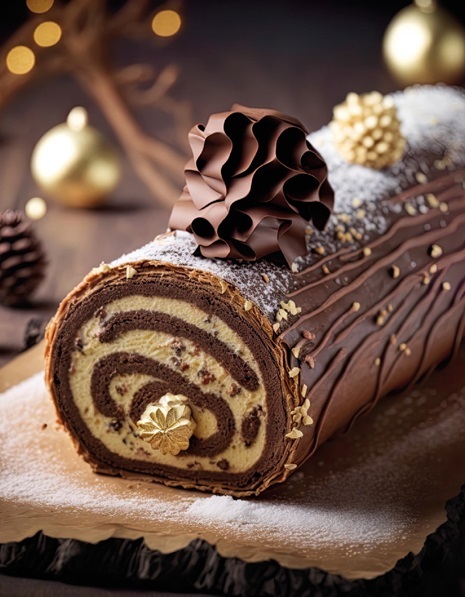 Bûche amandes/chocolat 1vde