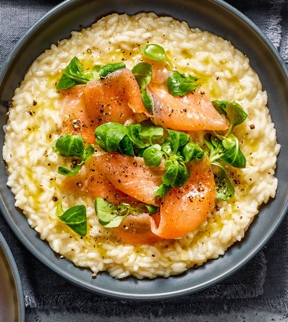 Risotto prosecco/saumon fumé Bvi8