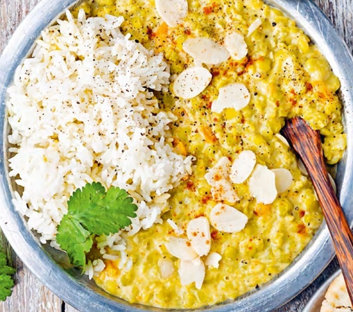 Dahl de pois cassés aux amandes R0kx