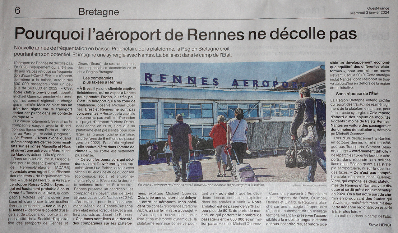 Infos : Aéroport Rennes Bretagne 2024. 058r