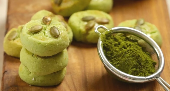 Sablés au matcha/chocolat blanc  134z