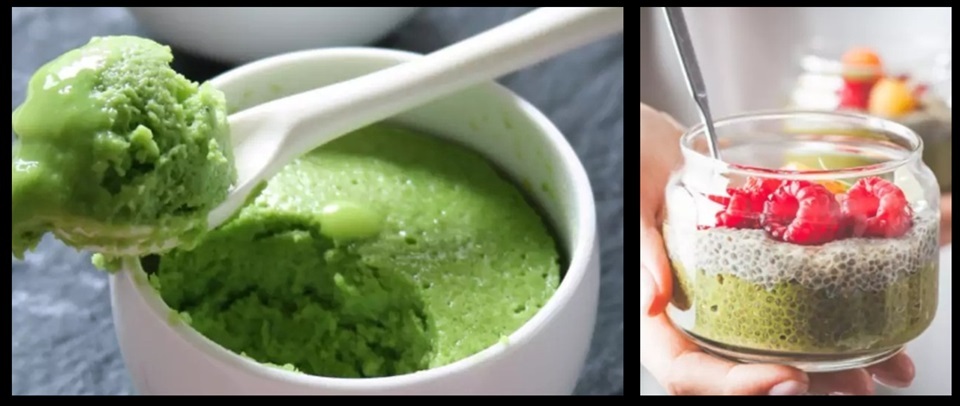 Pudding riz/matcha Dtsi