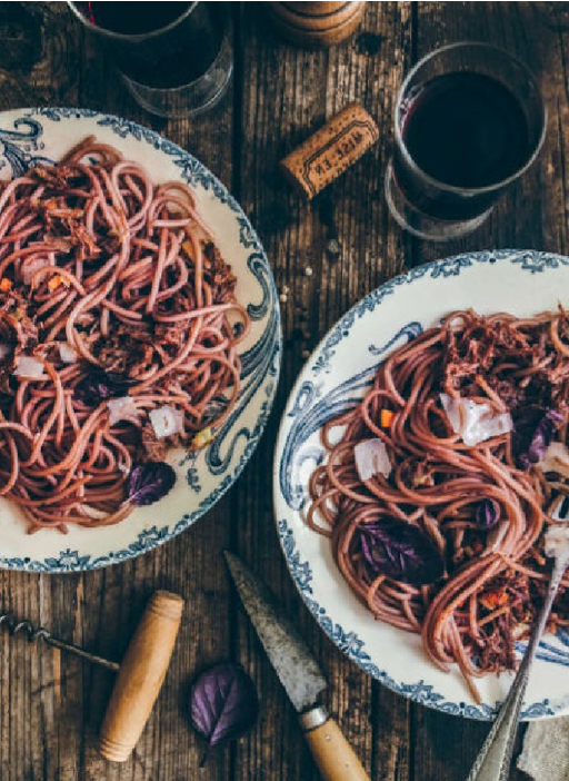 Spaghettis au vin rouge Ozhp