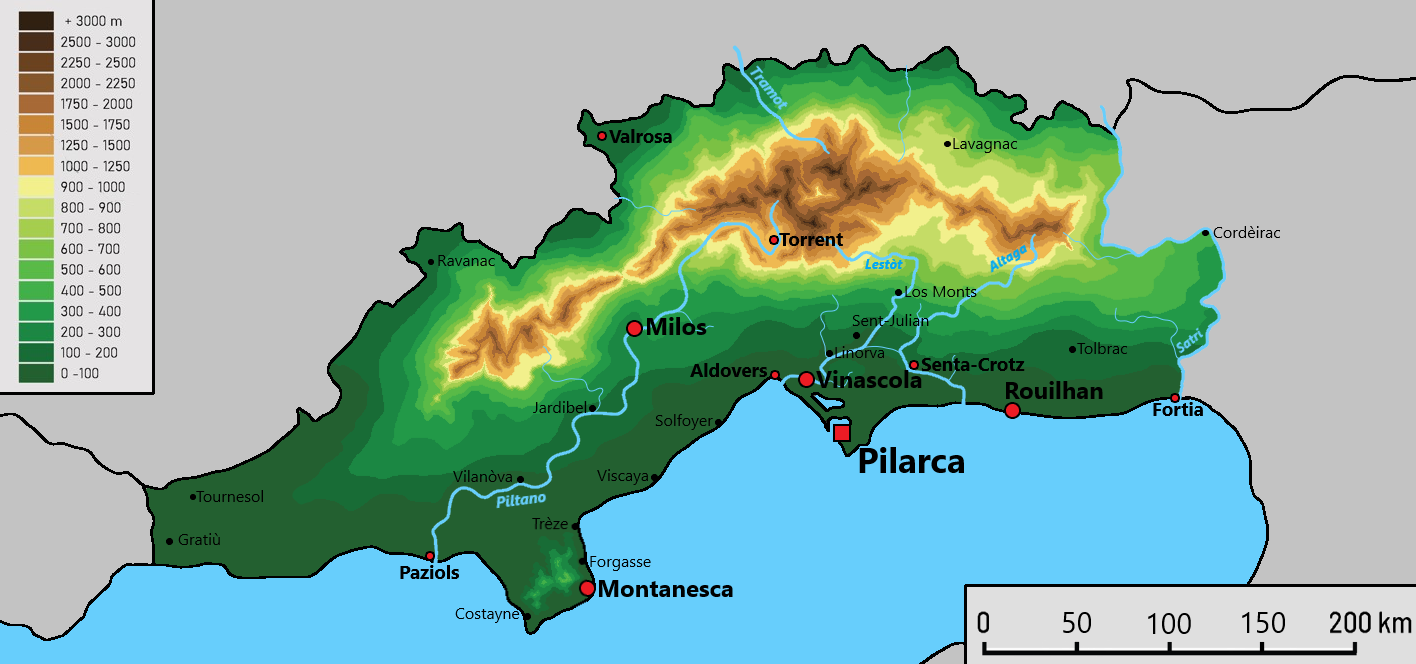 Carte topographique de la Confédération Miloise