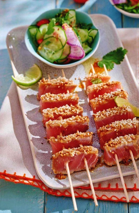 Brochettes de tataki au thon Kryb