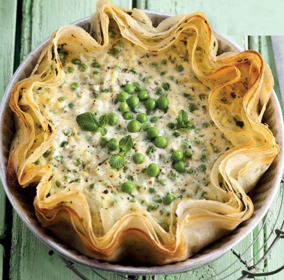 Quiche filo/petits pois E97v