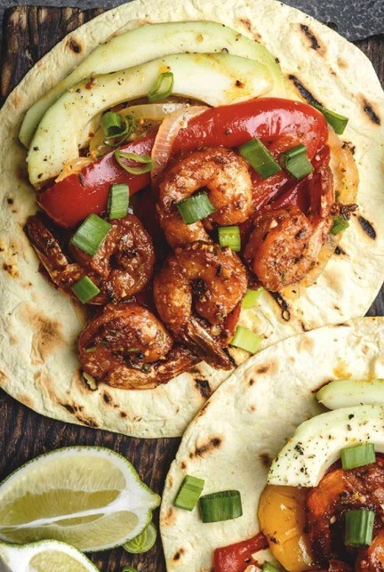 Fajitas mexicaines aux crevettes Pmqo