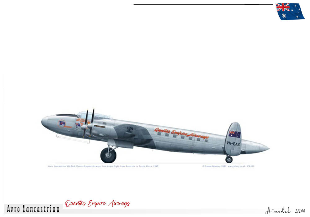 (GB multi moteurs) [A-Model] AVRO LANCASTRIAN  Quantas Empire Airways - 1/144  Kbd0