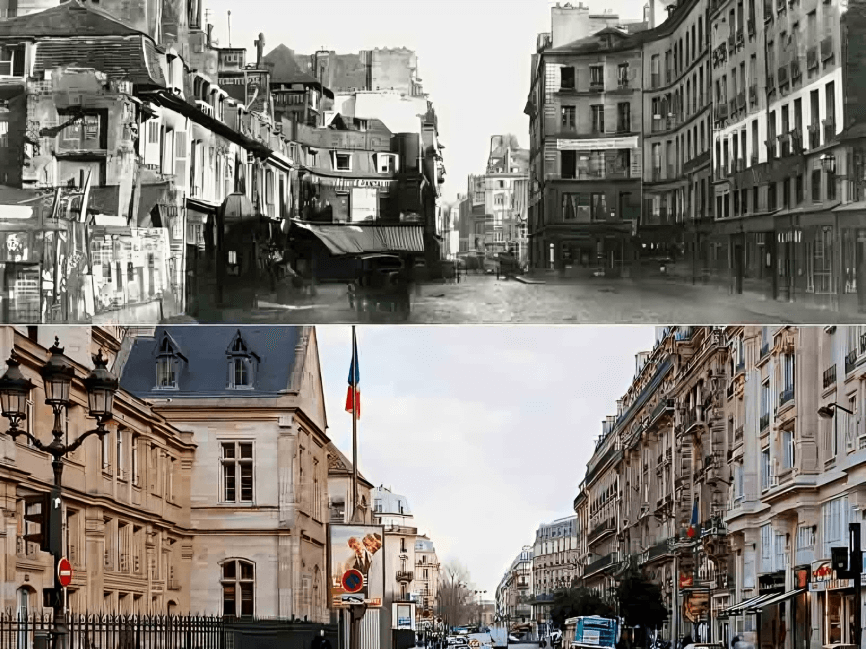 Paris before and after the Haussmann's renovations - Hôtel de Ville Paris