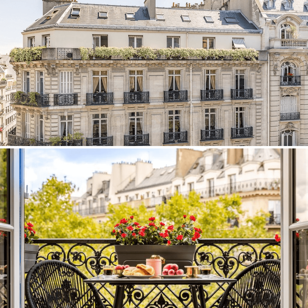 Parisian balconies in Haussmann apartment