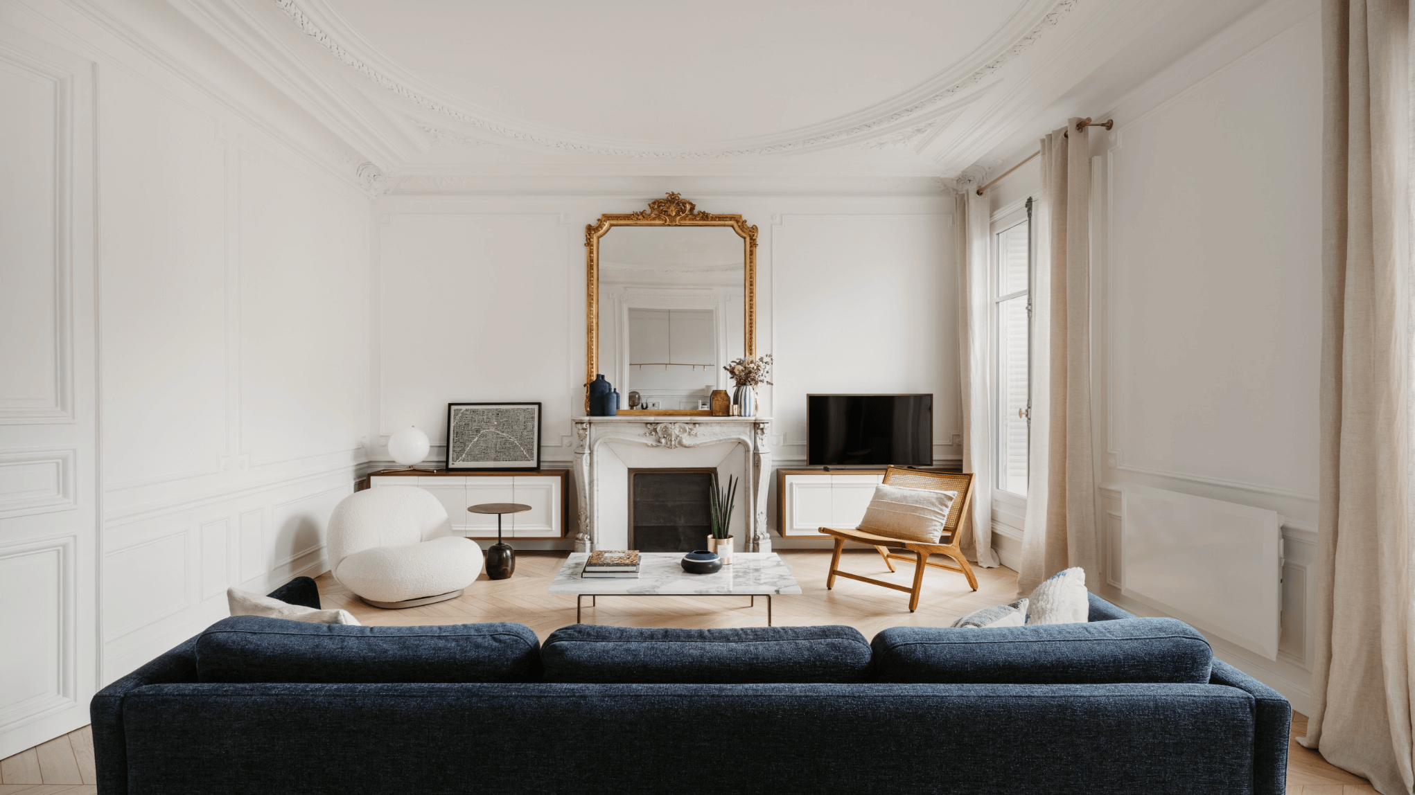 Paris Apartment Interior Design - Living Room