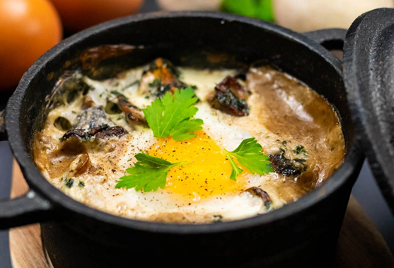 Oeuf cocotte aux champignons Xyrk