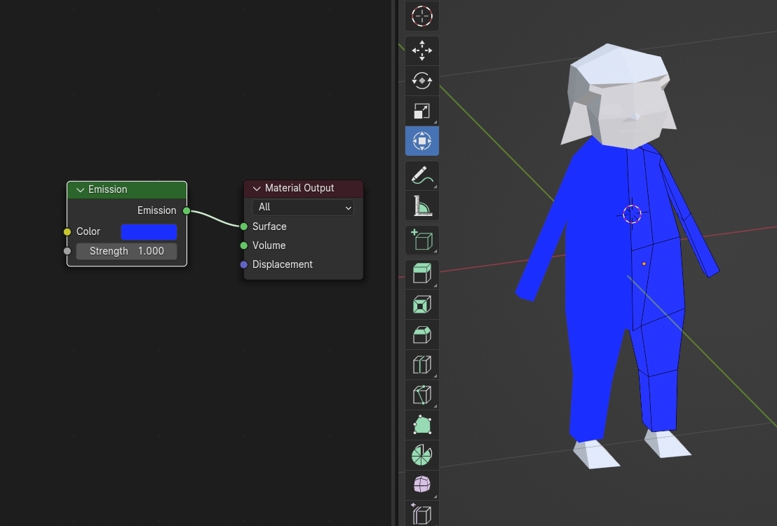 Emission Material Not Assigning to Selected Faces Blender Stack Exchange