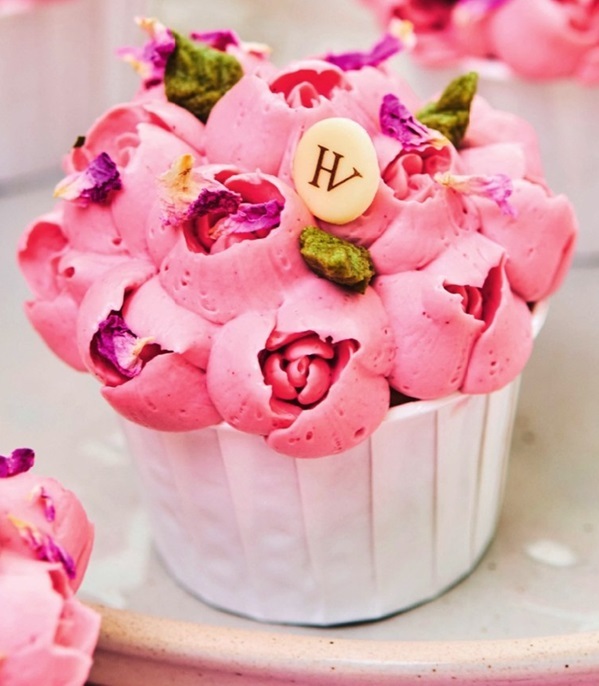 Cupcake framboises/roses 3fsp