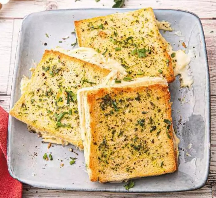 Croque-monsieur au porc/gouda/beurre aillé Pzvp