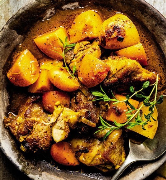 Poulet au gingembre et abricots P0t2