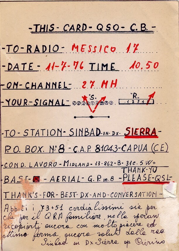 QSLs françaises 27 Mhz de mes 1ers contacts 1974/1975 6ktl