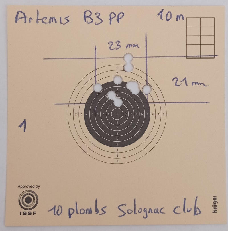 Cartons à 10m avec carabines et pistolets premiers prix. 7ud6