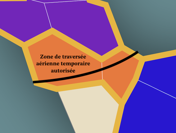 Zone de traversée aérienne temporaire autorisée