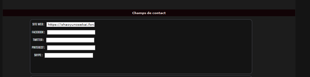 Supprimer la Section "Champs de contact" de la page Edition Profil 7iax