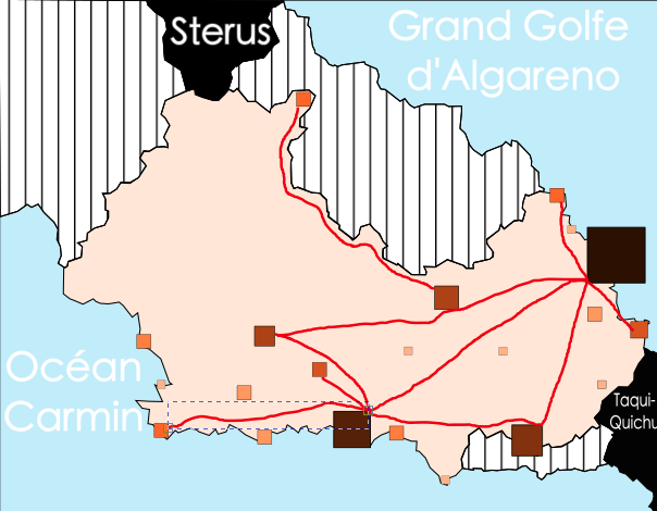 Carte des lignes ferroviaires desservis par la CNF