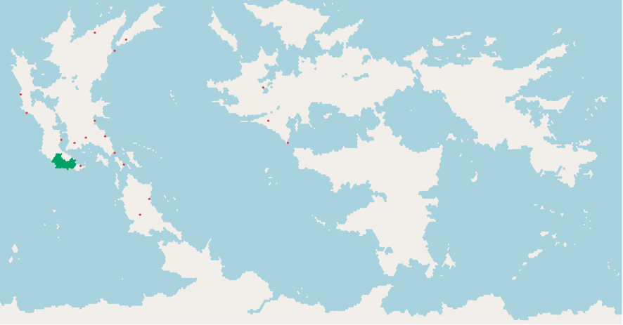 Carte des villes où l'Occidalie a une ambassade