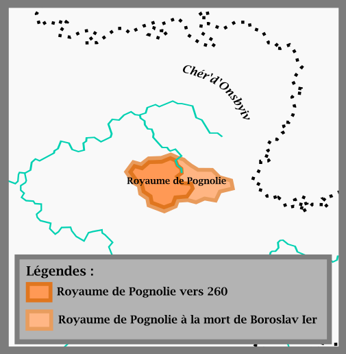 Carte de la Pognolie sous le Roi Boroslav Ier