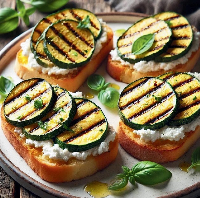 Bruschetta ricotta/courgette grillée Rz13