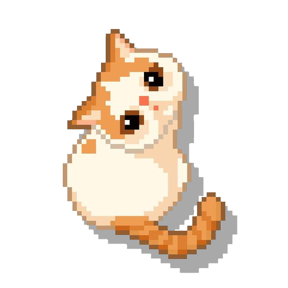 Chat mimi en pixel art