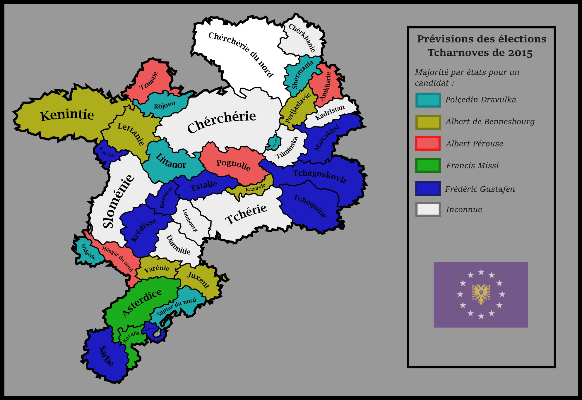 Carte des Prévisions des Présidentielles par états