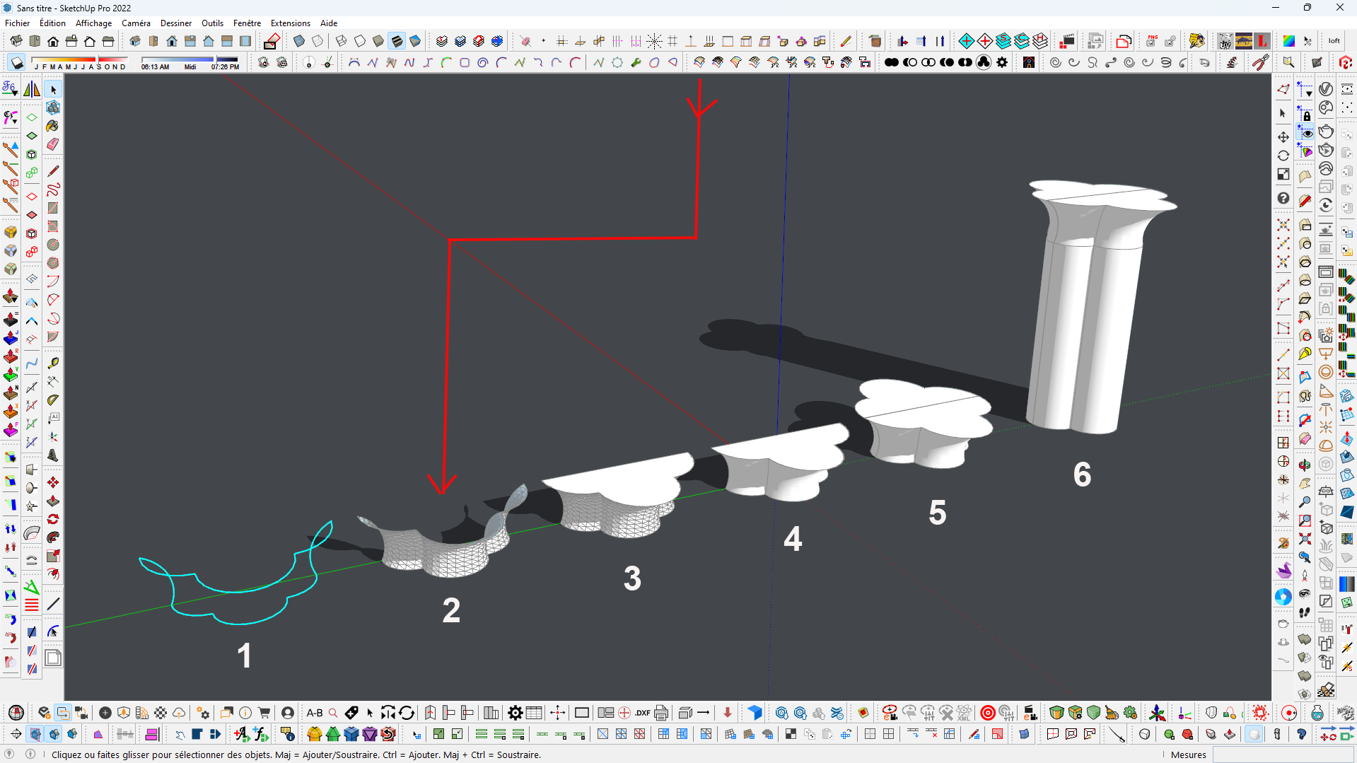  [ SKETCHUP généralité ] Tête de pilastre K97d