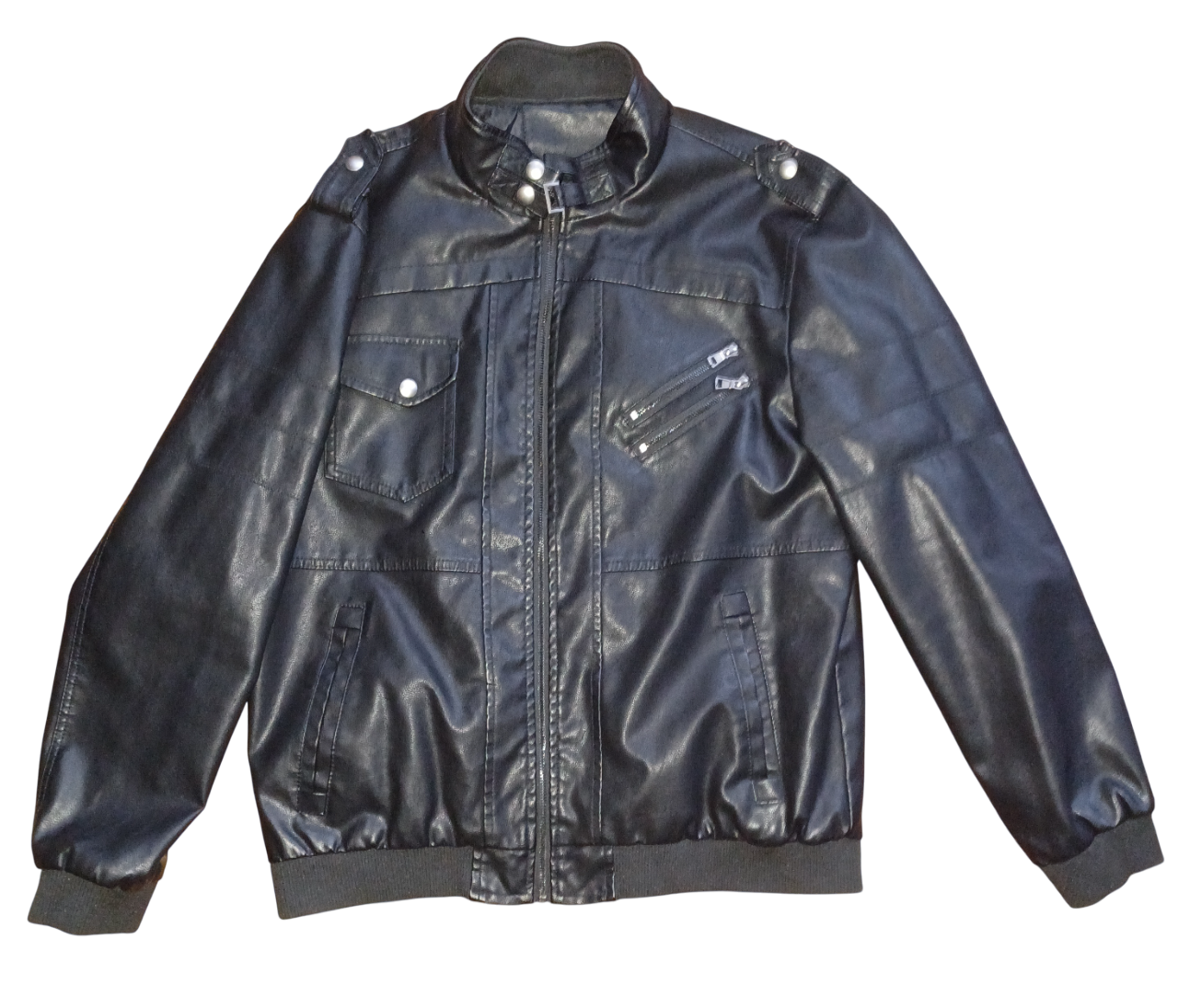 Blouson Biker Cuir PU taille XL neuf E9u6