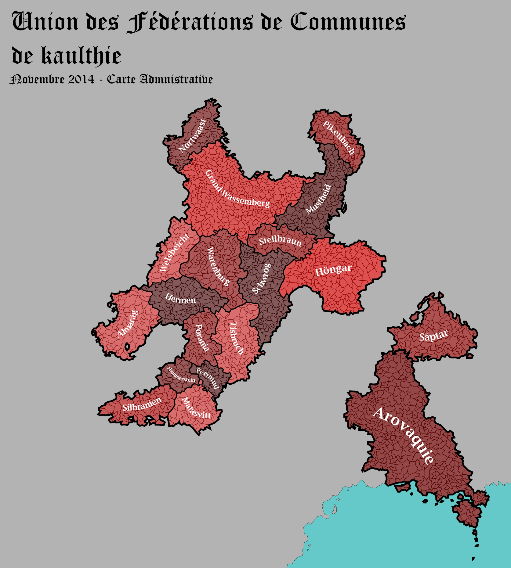 Carte des Fédérations avec noms