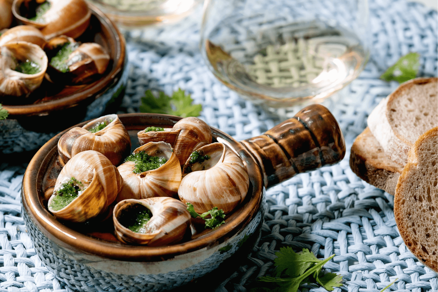 French escargots in garlic butter sauce