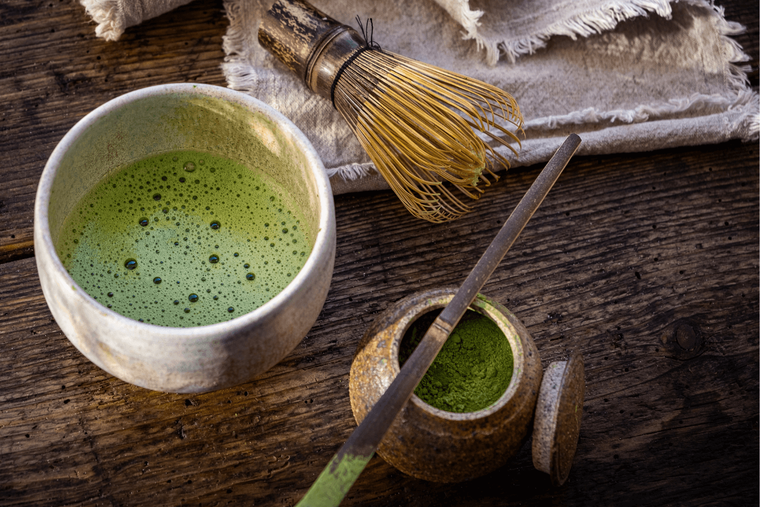 traditional Japanese brewed matcha