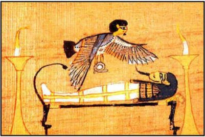 La momie du Défunt et son Ba. La momie du Défunt et son Ba.