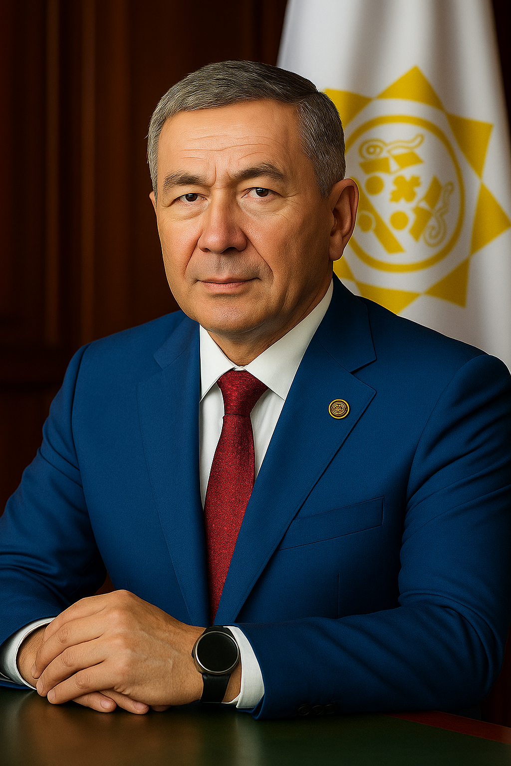 Portrait officiel du président de la République, Mirza Arsam. Portrait officiel du président de la République, Mirza Arsam.
