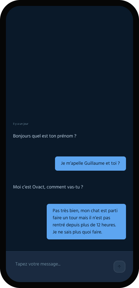 Wireframe chat sombre