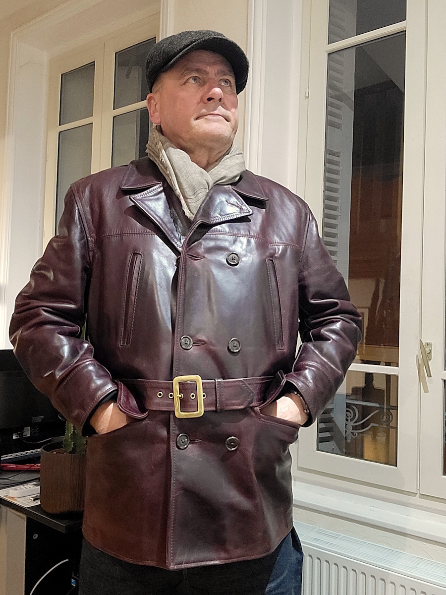 Bomber Aviateur Vintage EXCELLED Cuir Marron Fourré - Taille 44US/52FR - Années 70