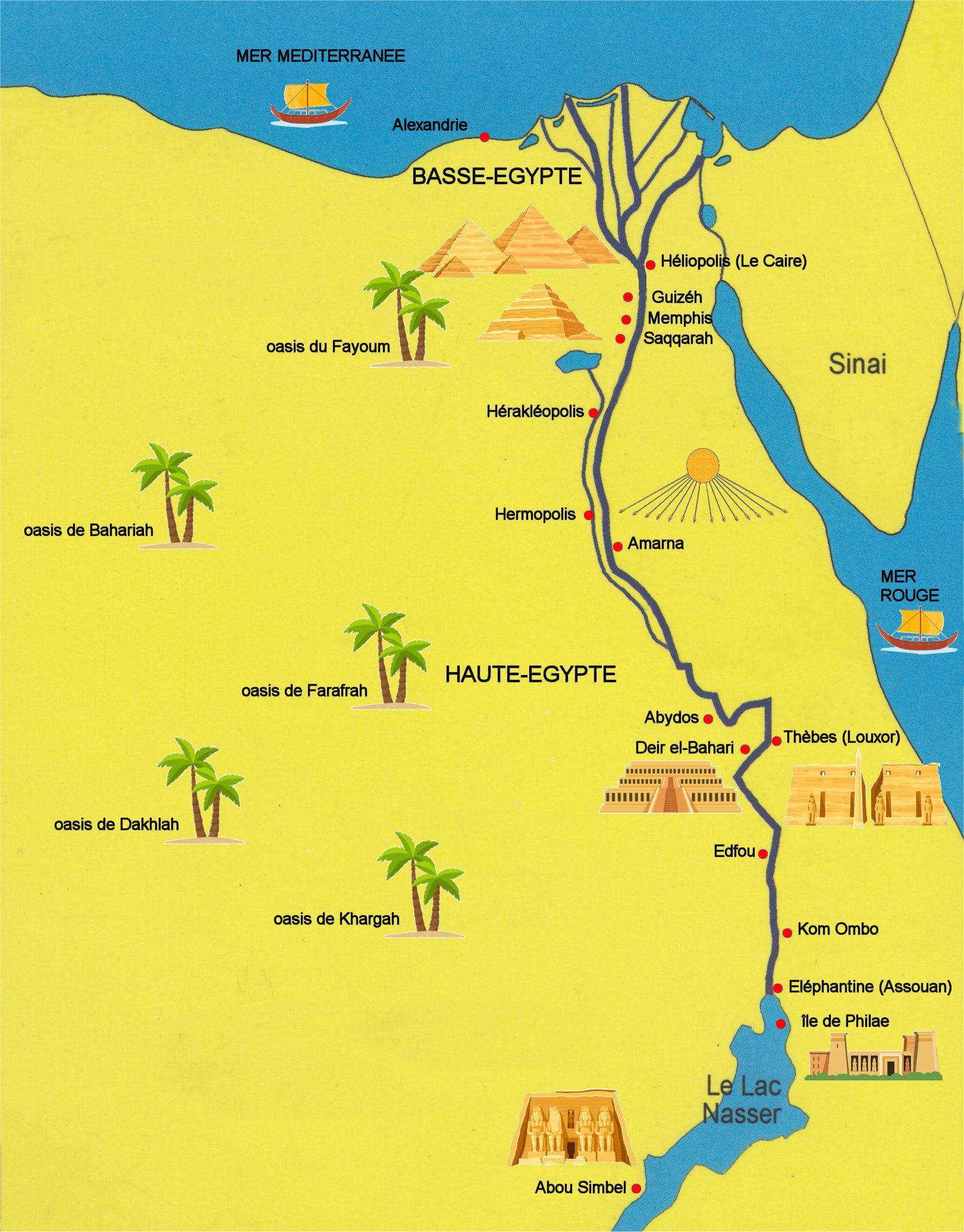 Carte de l'Egypte antique Carte de l'Egypte antique