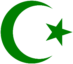 Le croissant et l'étoile verts, symboles graphiques et emblématiques de l'islam.