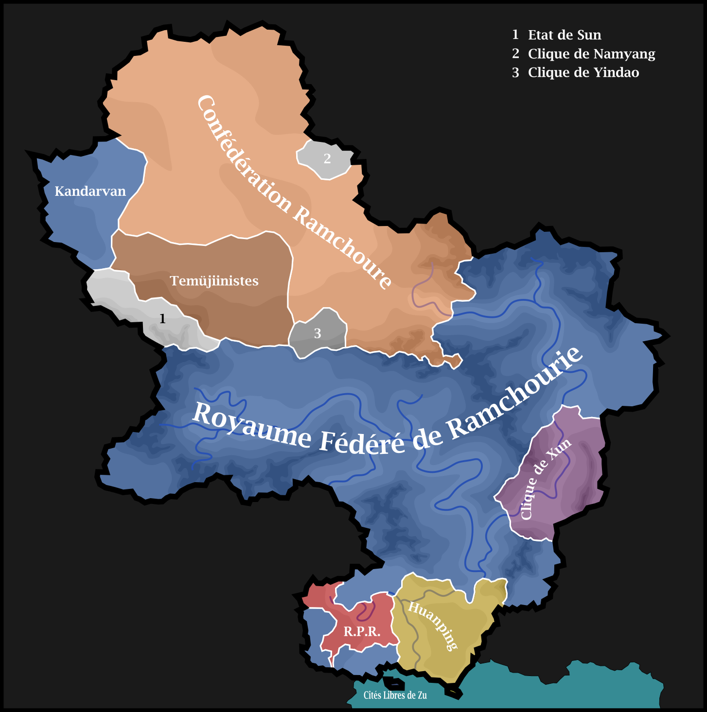 Carte de la nouvelle situation politique en Ramchourie