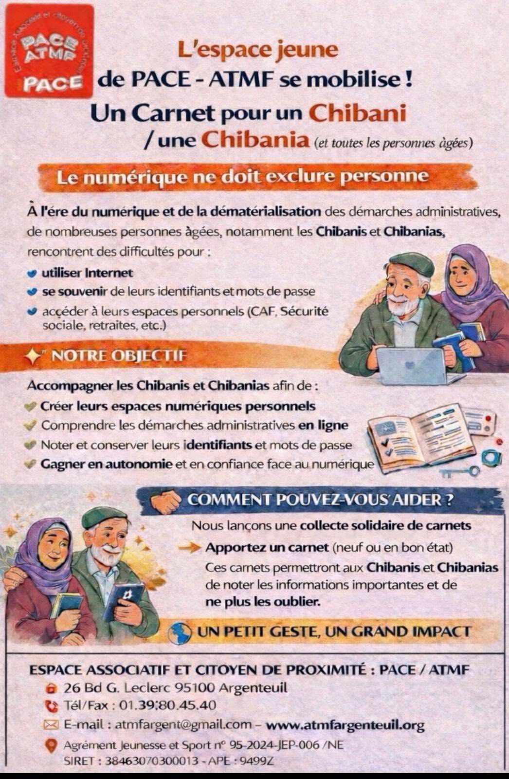 « Un carnet pour un Chibani/Chibania » — L'Espace Jeunes de PACE ATMF lance une belle initiative intergénérationnelle