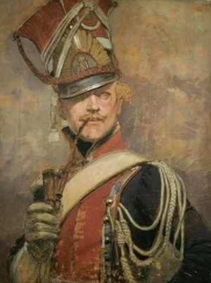 Oficer palący fajkę