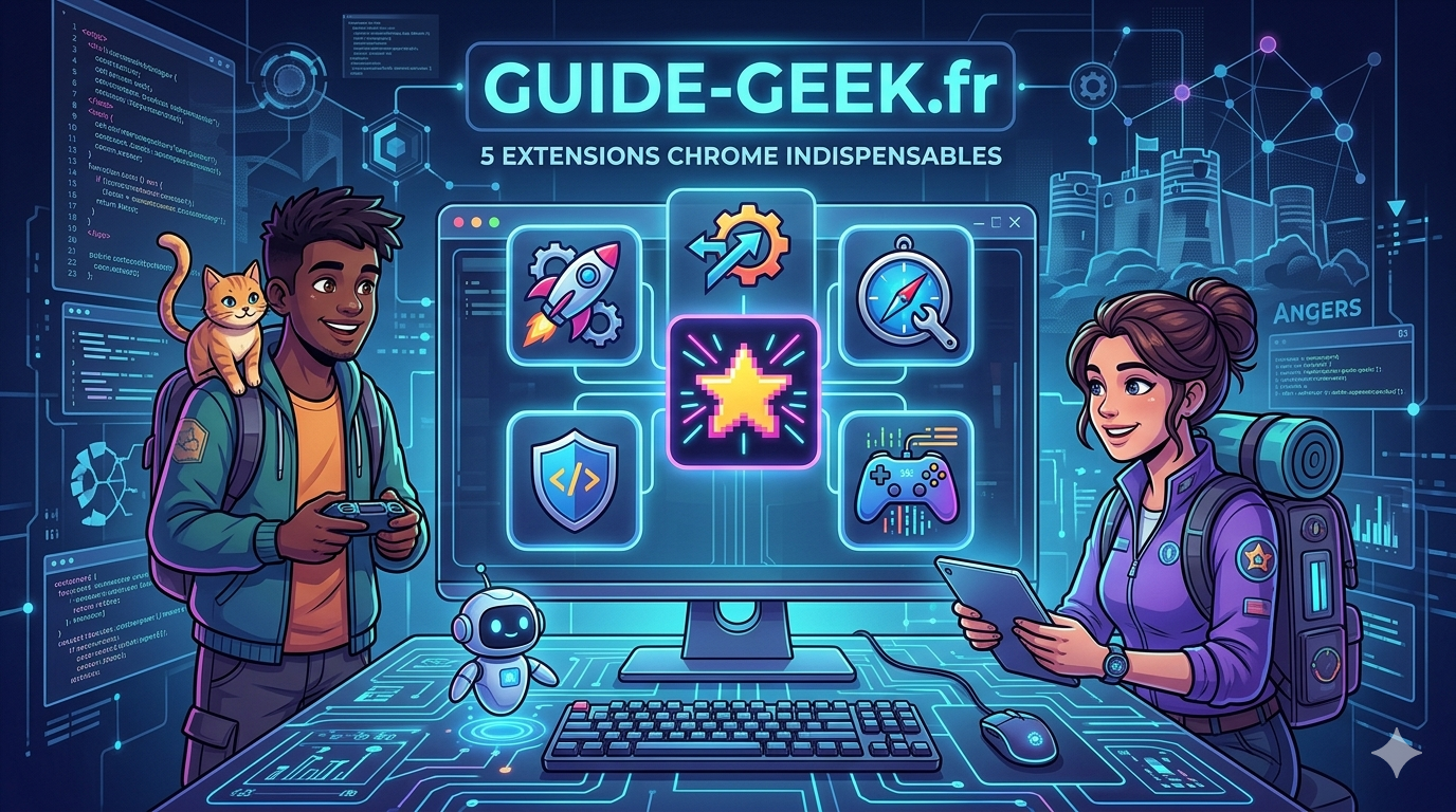 5 icônes d'extensions Chrome pour gagner en productivité et en style geek sur Guide-Geek.fr