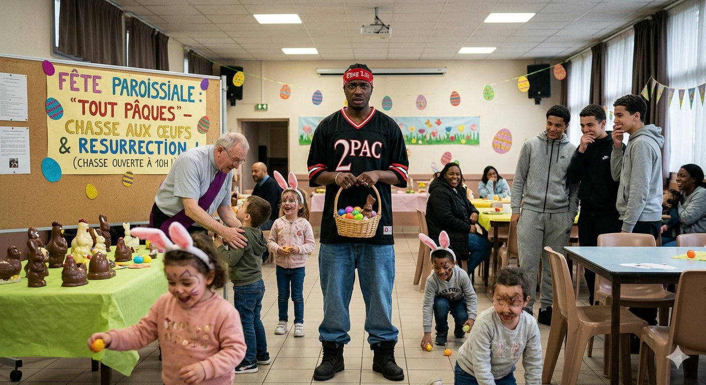 Tupac, il finit dans une kermesse « Tout Pâques » Tupac, il finit dans une kermesse « Tout Pâques »