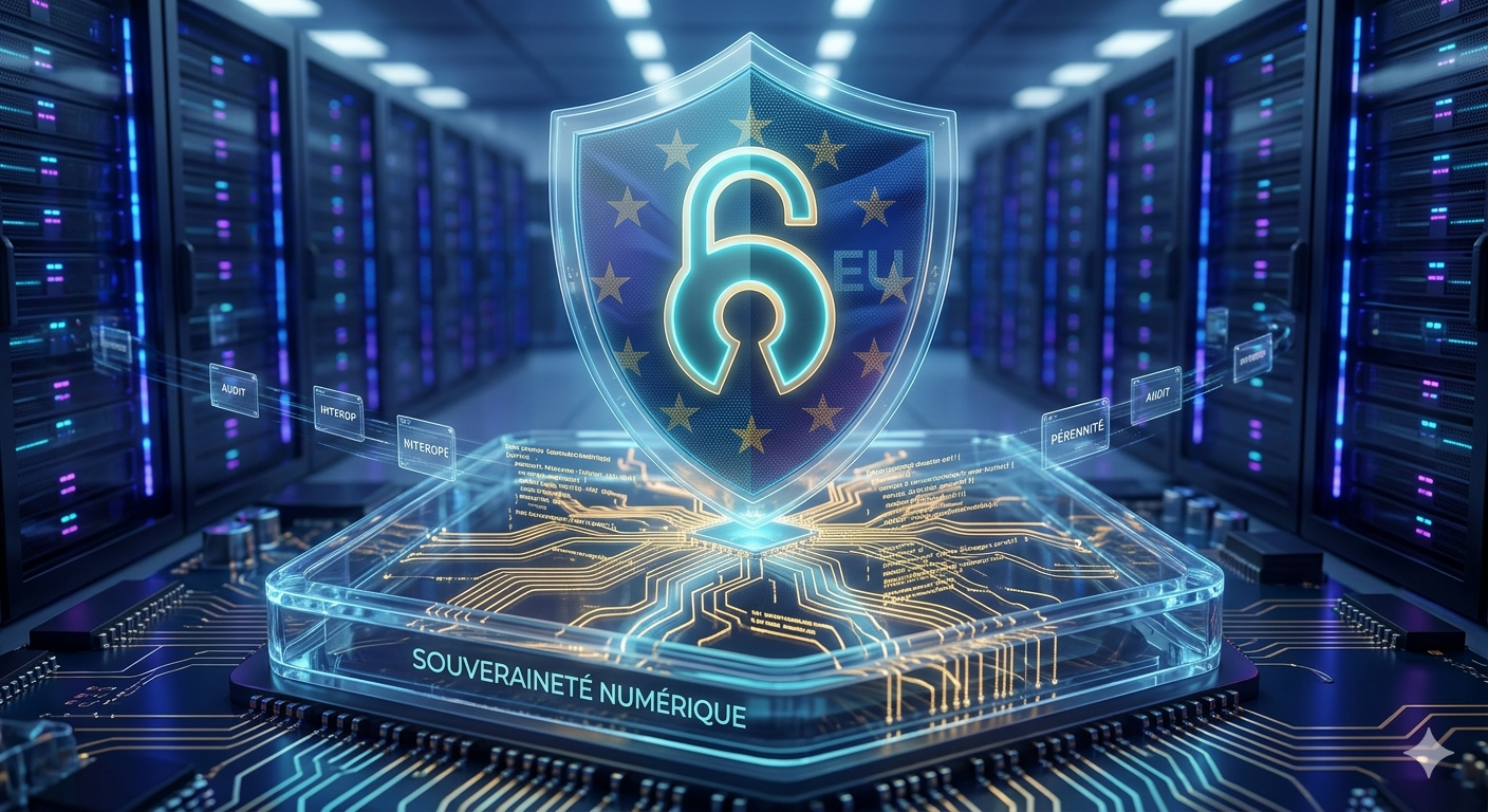 Schéma de la souveraineté numérique et de l'open source en entreprise