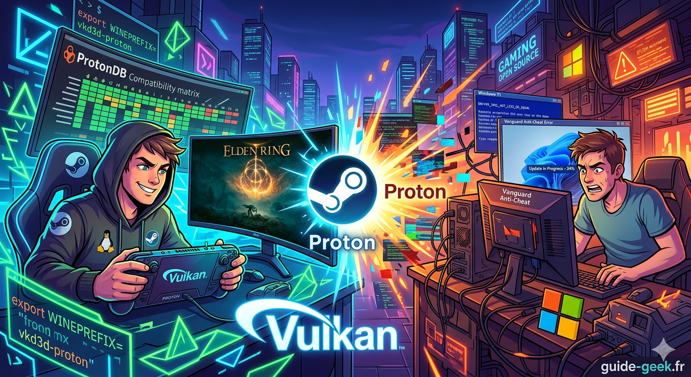 le duel épique entre Linux et Windows sur Steam.