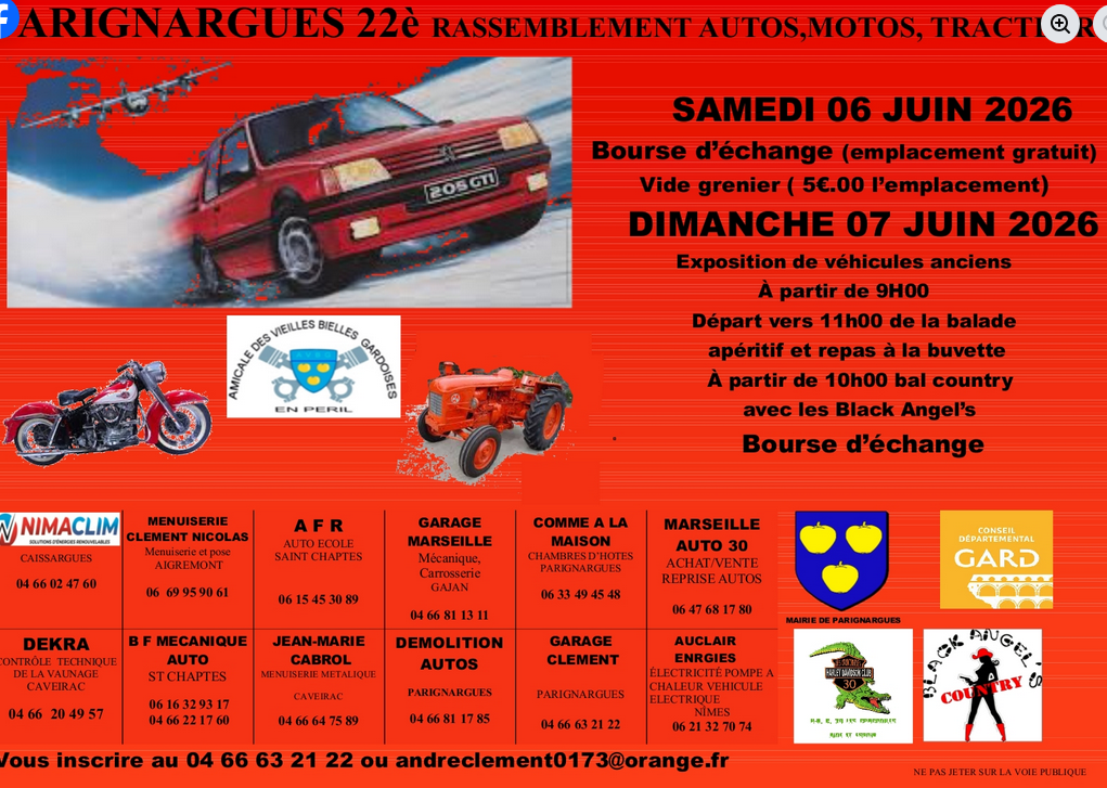 Expo-Bourse d’Echanges Véhicules Anciens à Parignargues